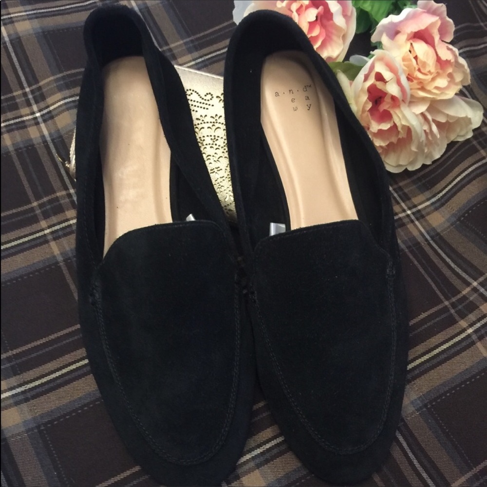 A New Day Mila Black Suede Women’s Loafers NWOT
